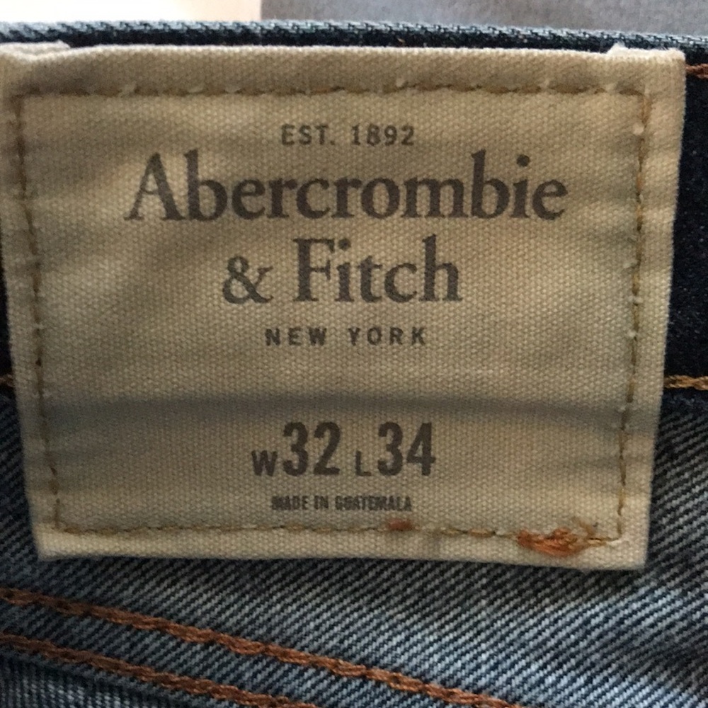Mens ABERCROMBIE & FITCH Button Fly STRAIGHT Leg Jeans Sz 32 x 34 - Picture 6 of 12